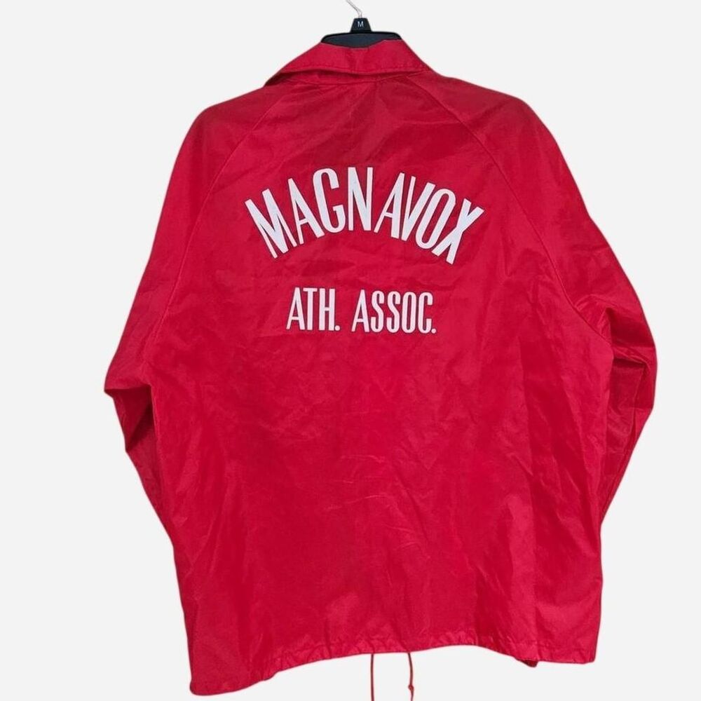60s 70s streetwear indie sleaze magnavox athletic association red jacket